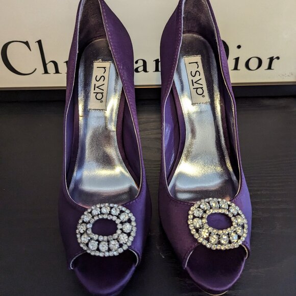 RSVP Purple Satin and Jewel Pumps - Picture 5 of 5